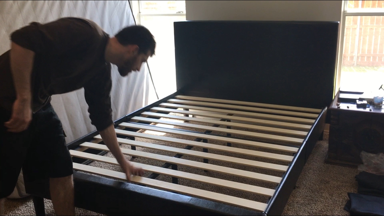 Naiomy vegan leather metal platform bed unboxing youtube